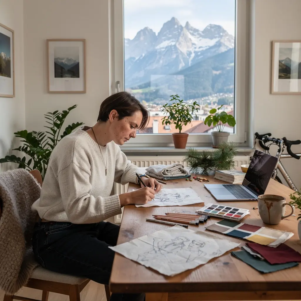 AuГџenansicht des ApartmentgebГ¤udes umgeben von grГјnen Bergen und stГ¤dtischen Annehmlichkeiten.